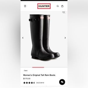 NWOT Hunter Tall Rain Boots